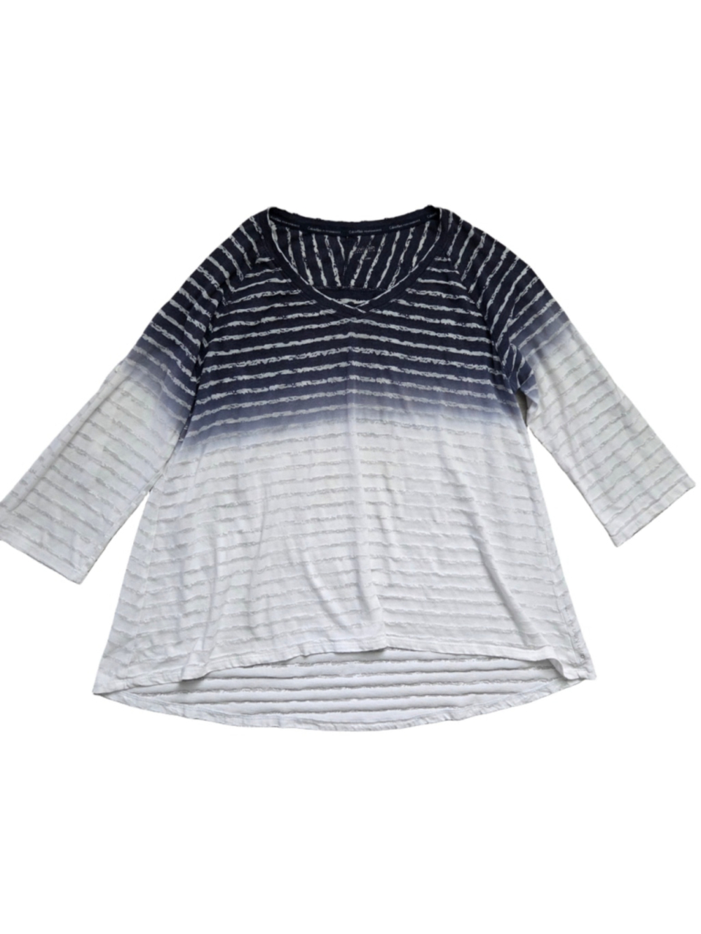 Women's Calvin Klein Performance Striped Long Sleeve Tee, Blue/White, Size XL